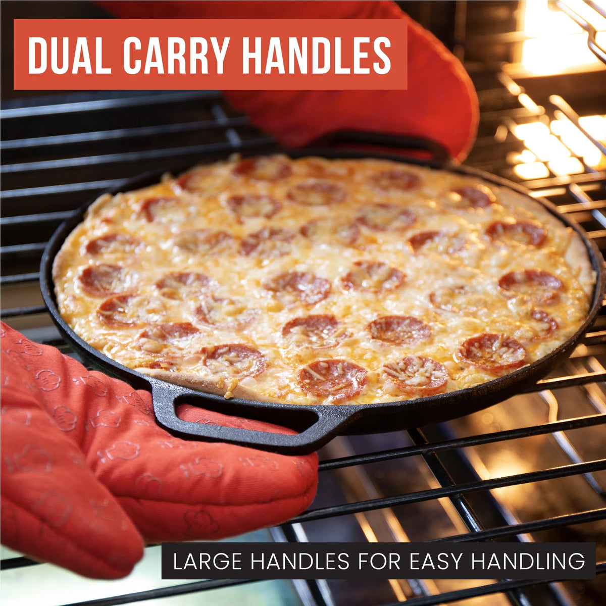 Black 12 in x 14 in x 1 in Cast Iron Baking Pizza Pan R8277