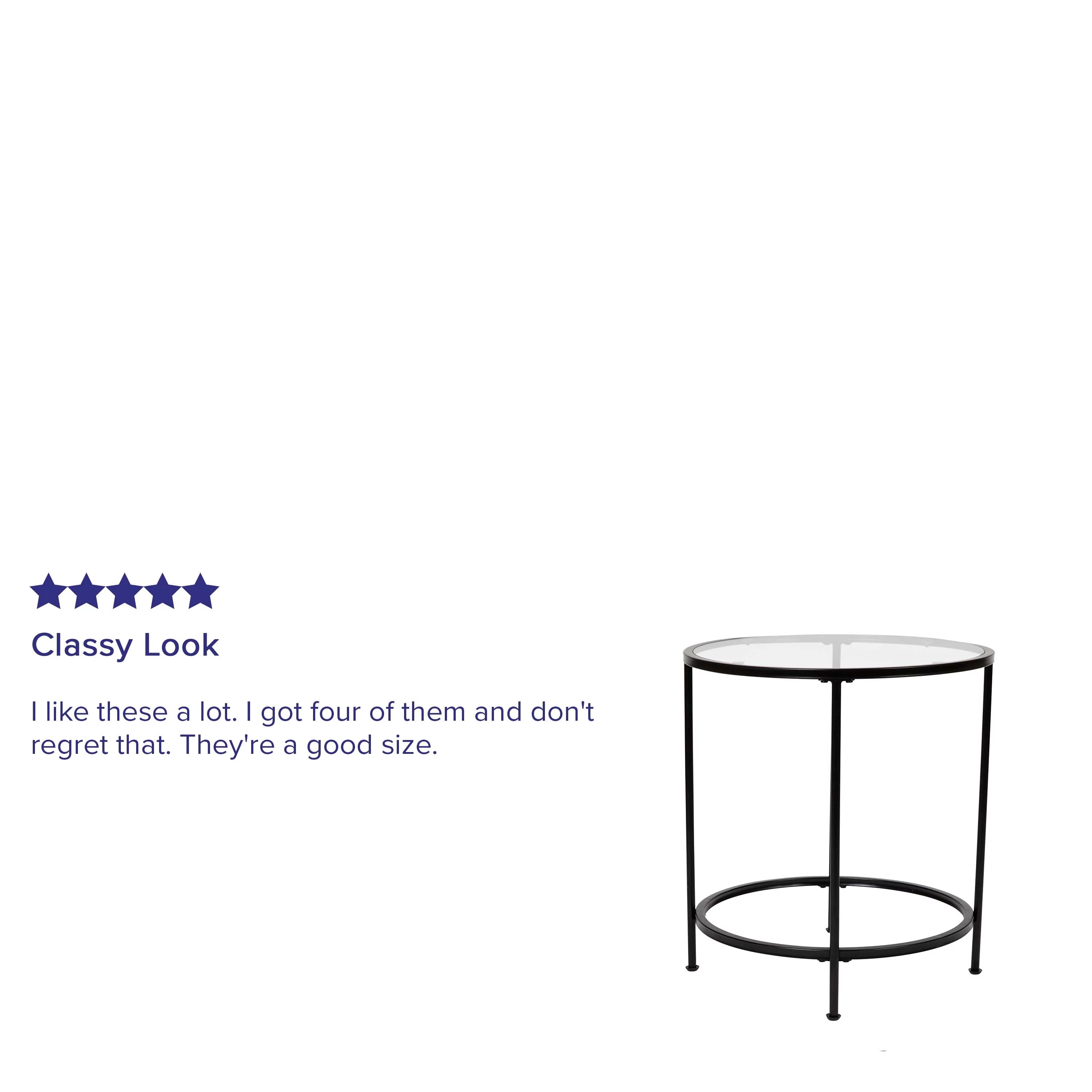 Clear Matte Black End Table V225632