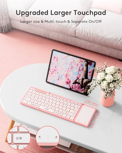 Foldable Bluetooth Keyboard with Touchpad, Black O808