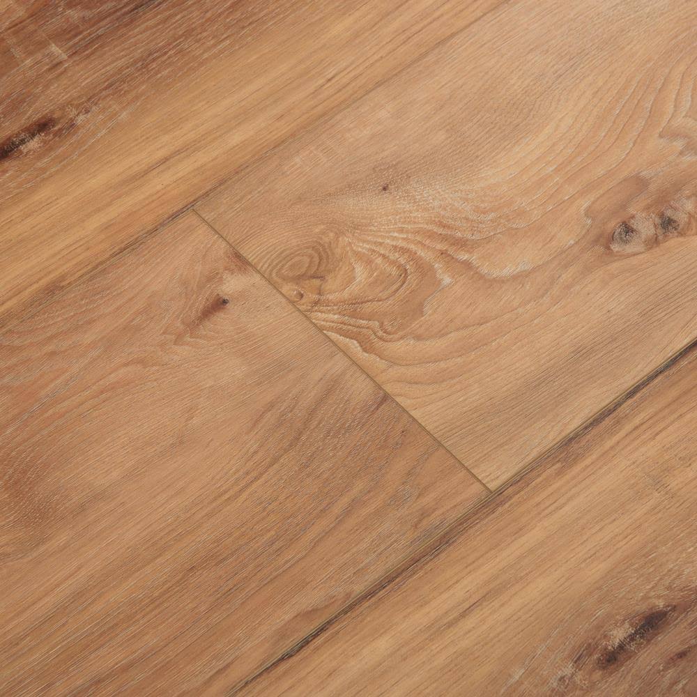 Gold Waterproof Interlocking Luxury Vinyl Flooring (26.62-Sq ft) W618642