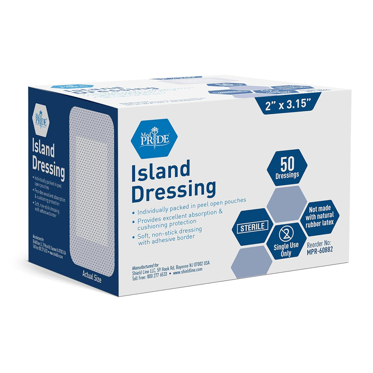 Bordered Gauze Dressing 2'' x 3.15'' 50 Pack S4249