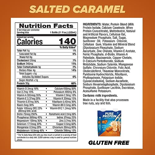 Strawberry Protein Shake, 30g Protein, 11oz Bottles, 12 Pack R9683