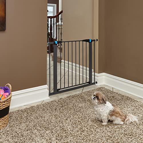 29 Inches Tall Walk-Through Steel Pet Gate, Graphite O79885