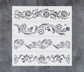 Floral Border Stencil 12x12Inch Reusable Stencil J857
