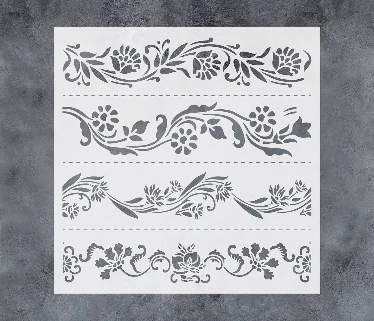 Floral Border Stencil 12x12Inch Reusable Stencil J857