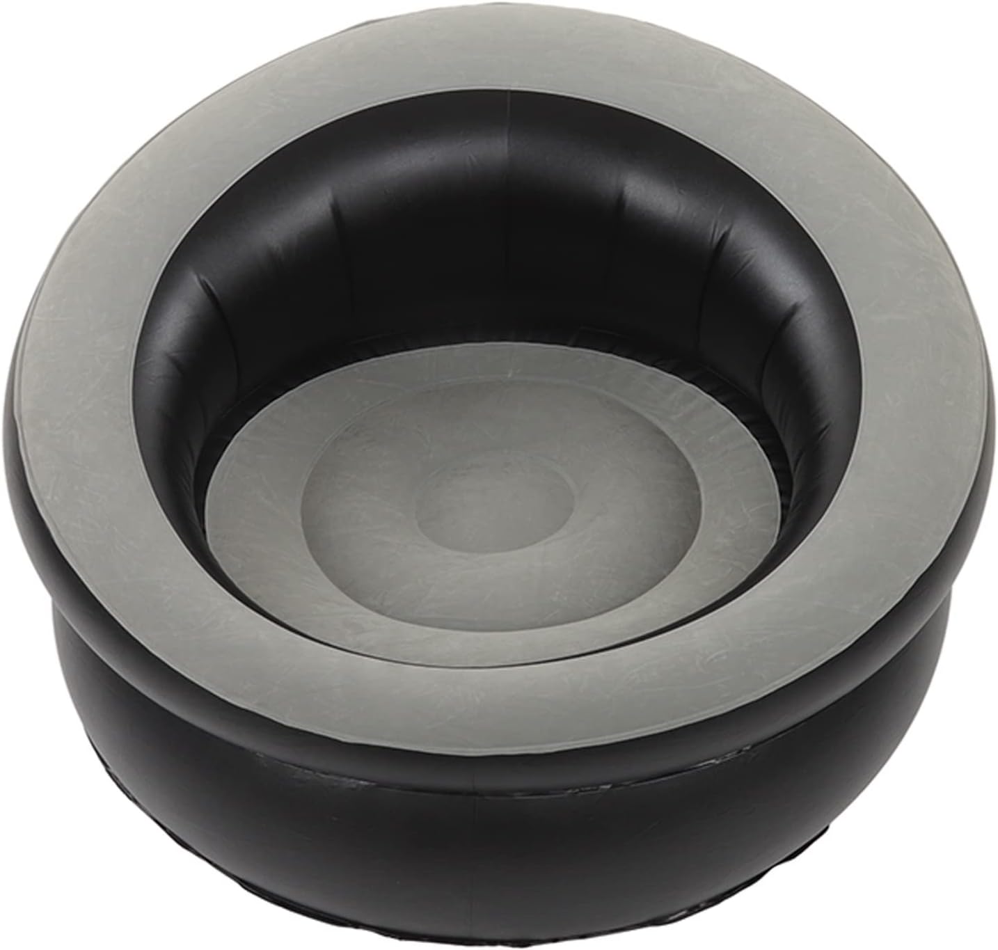 Inflatable Leisure Sofa Flocking Couch Air Chaise Lounge Grey K94470
