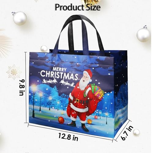 20 Pack Assorted Sizes Non-Woven Christmas Gift Bags with Handle K637