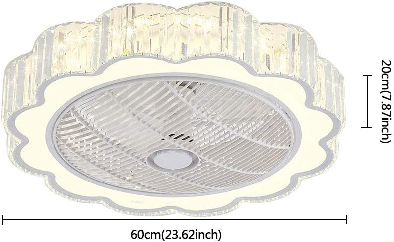 23" Ceiling Fan with Lights, Acrylic LED Ceiling Fan with Remote Control White G576