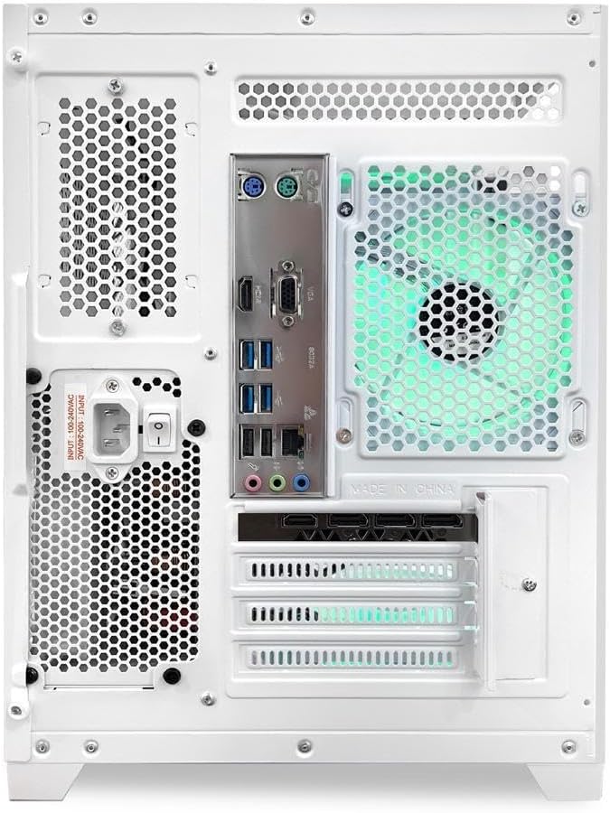 White Gaming PC with AMD Ryzen 5 5600X RTX 4060 16GB DDR4 RAM 1TB M.2 SSD X4555