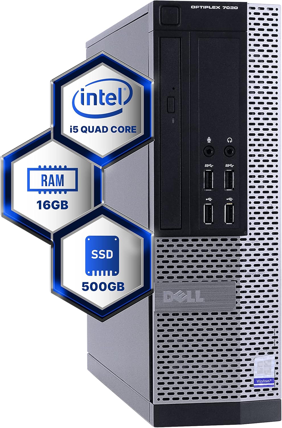 16GB DDR3 RAM 500GB SSD Windows 10 Professional Desktop Computer Y970281