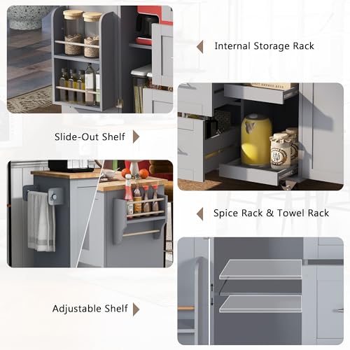 White Kitchen Island with Drop Leaf and 3 Drawer U3264