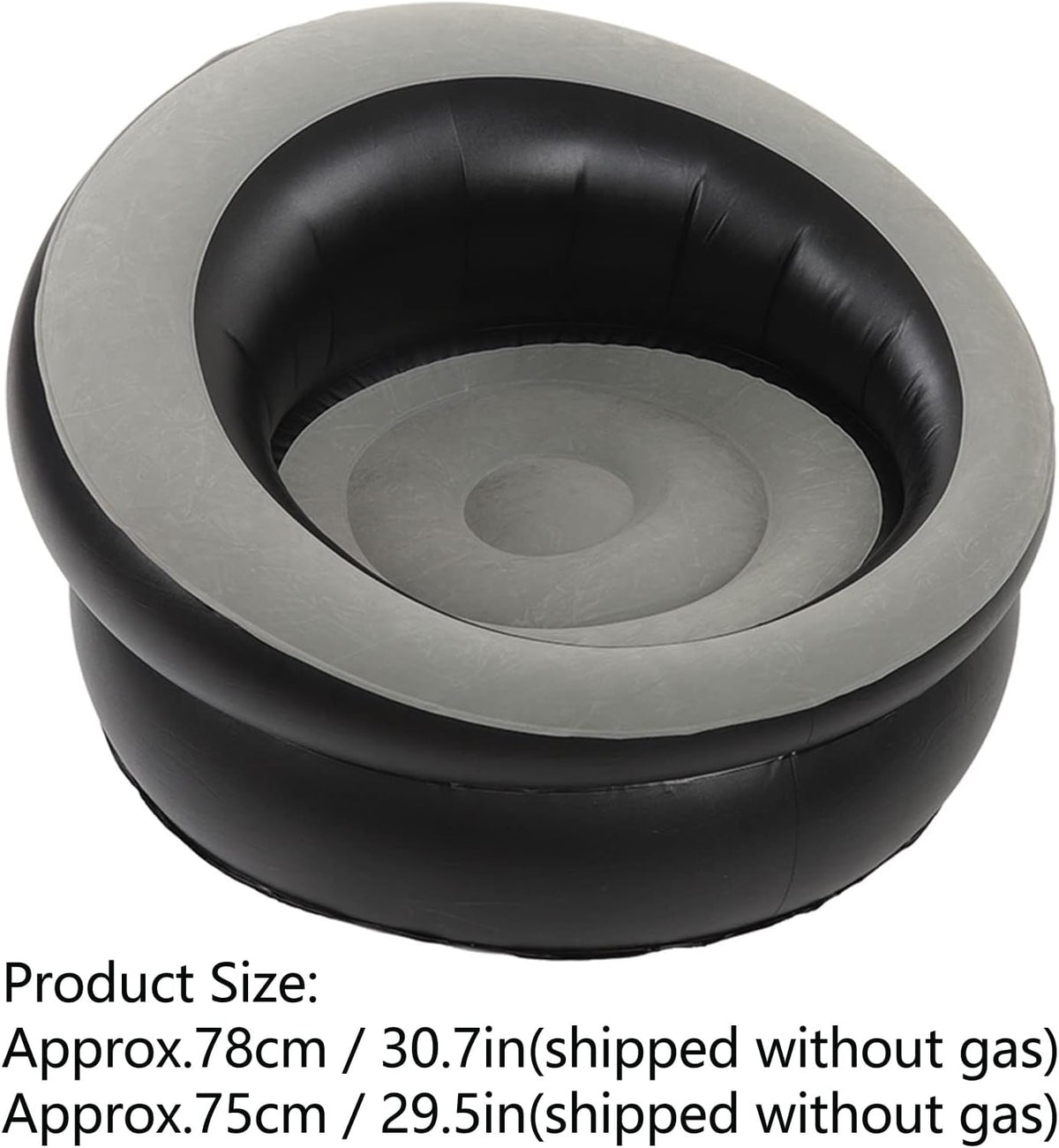 Inflatable Leisure Sofa Flocking Couch Air Chaise Lounge Grey K94470