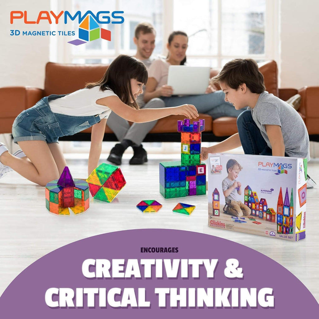 56 Pc Magnetic Tiles Building Set E60112