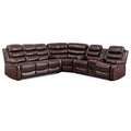 White PU Leather L-Shaped 9 Seater Reclining Sectional Sofa with LED Light Q98840