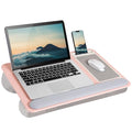Pink Lap Desk with Wrist Rest and Mouse Pad for 15.6 Inch Laptops L266