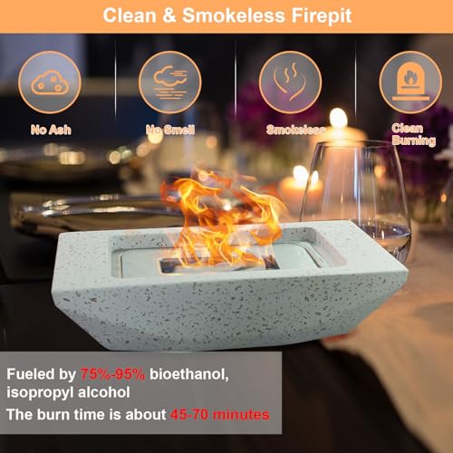 Concrete-Black 12.5" Portable Tabletop Fire Pit Bowl P33575