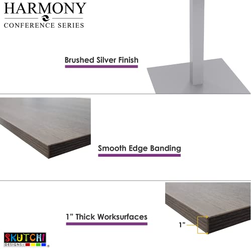 White 7 Foot Rectangular Conference Table with Metal T-Legs D1017