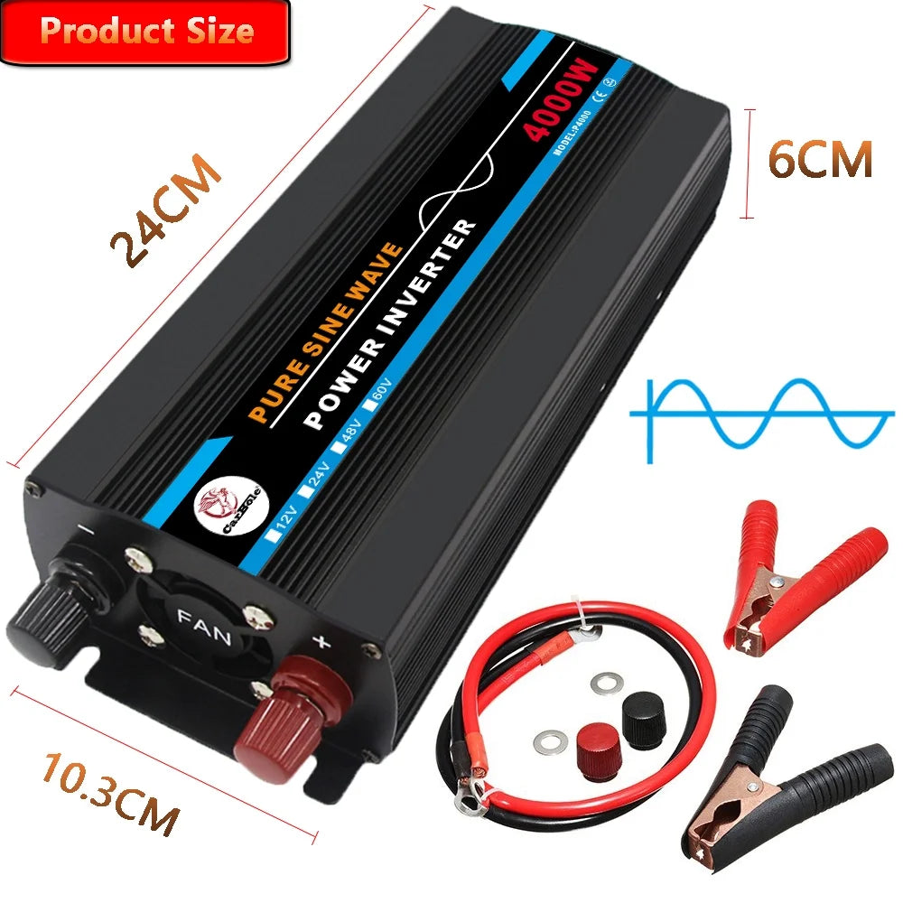4000W Pure Sine Wave Power Inverter DC12V to AC 120V N213775