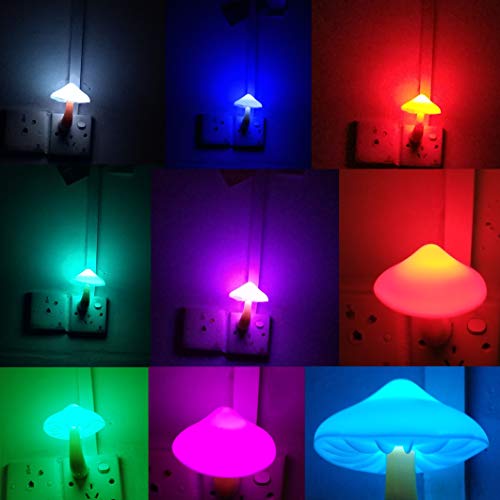 5Pack Sensor LED Night Light Plug in Mushroom Light G724