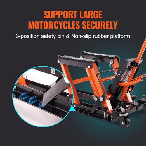 1500 LBS Hydraulic Scissor Motorcycle Jack Stand with 4 Wheels Q291593