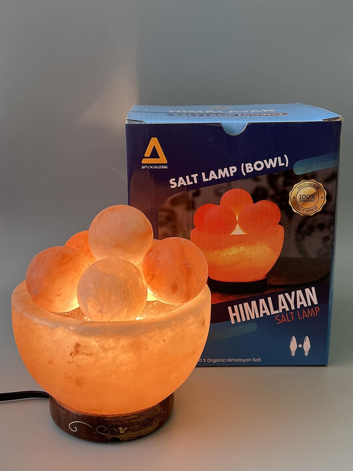 6 inches 8 lbs. Himalayan Salt Lamp with Dimmer Switch and Extra Bulb Q723745