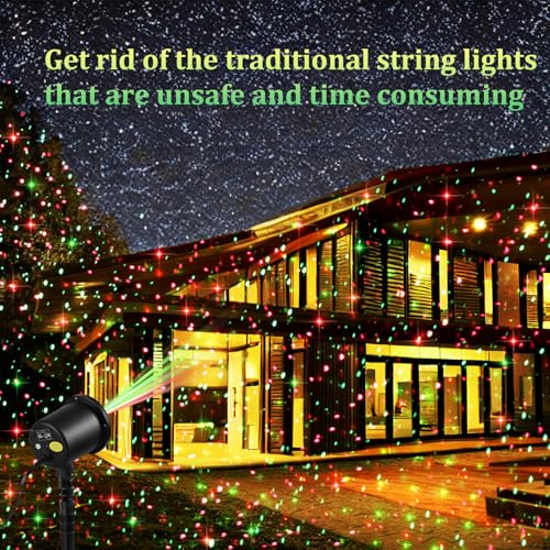 Red & Green Stars Motion Laser Christmas Lights Projector S7738