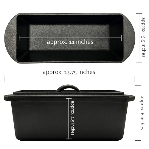 Rectangular Cast Iron Bread Loaf Pan with Lid C67420