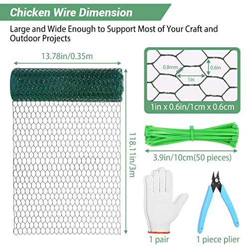 13.78 x 236 Inch Lightweight Galvanized Hexagonal Chicken Wire Mesh M35403