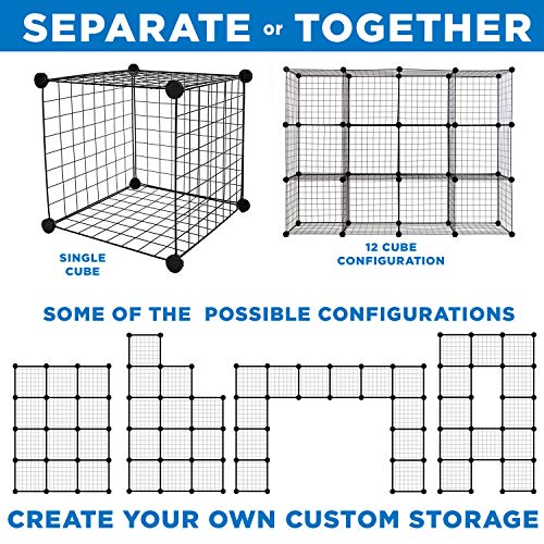12-Cube Black Metal Wire Storage Organizer E245