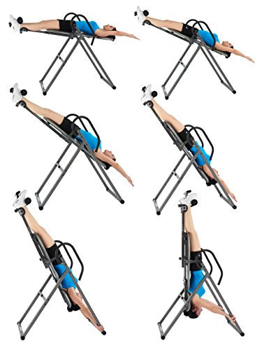 Black/Blue/Gray Inversion Table with Heat and Massage C786761