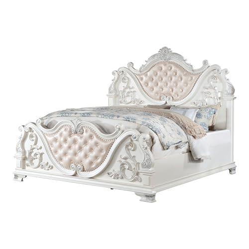 King-Size Wood 5-Piece Bedroom Set with Button-Tufted Headboard G78146