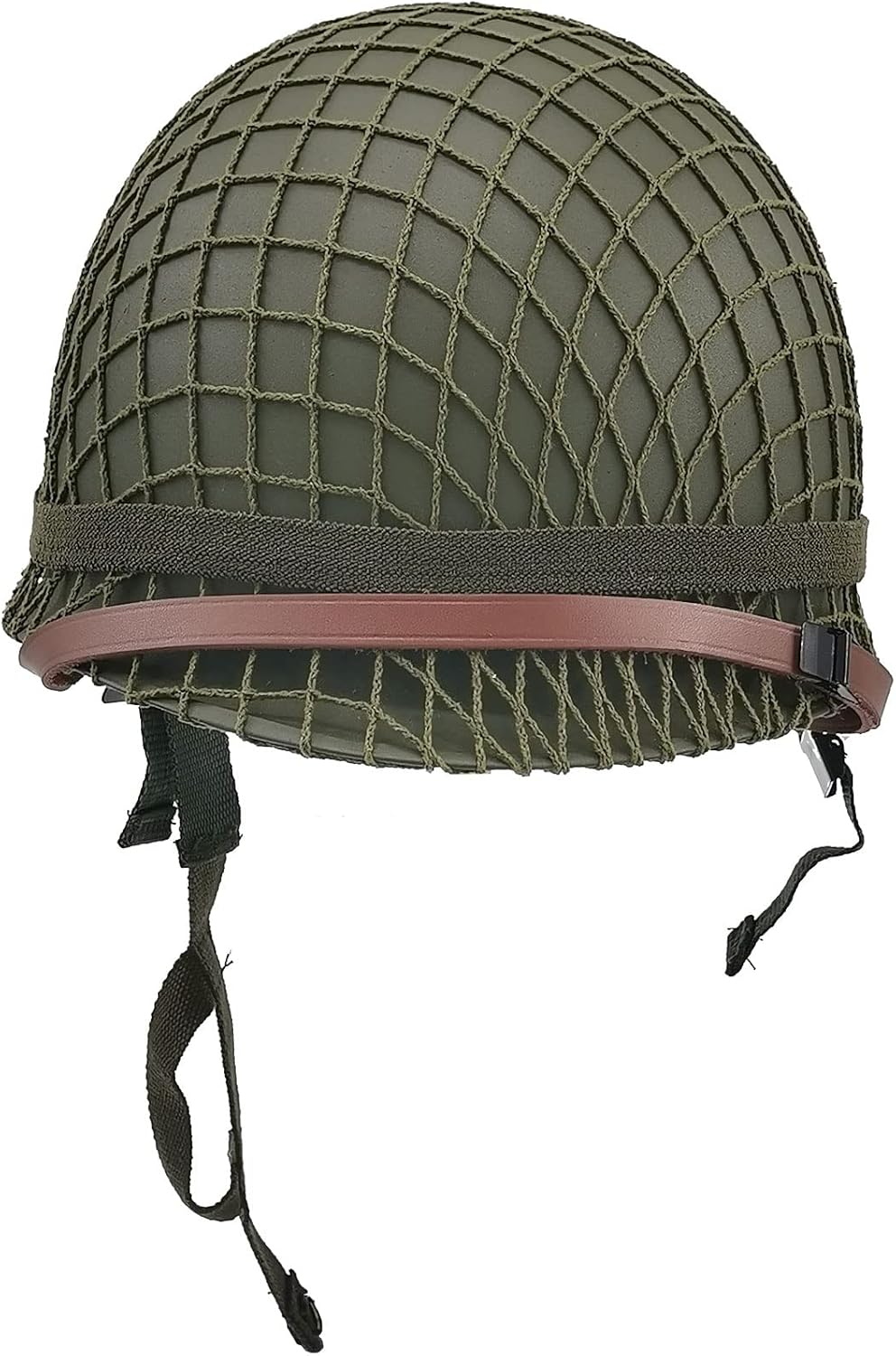 WWII US Army M1 Helmet Metal Steel Shell Replica with Net Canvas Chin Strap Cat Eye Band I166