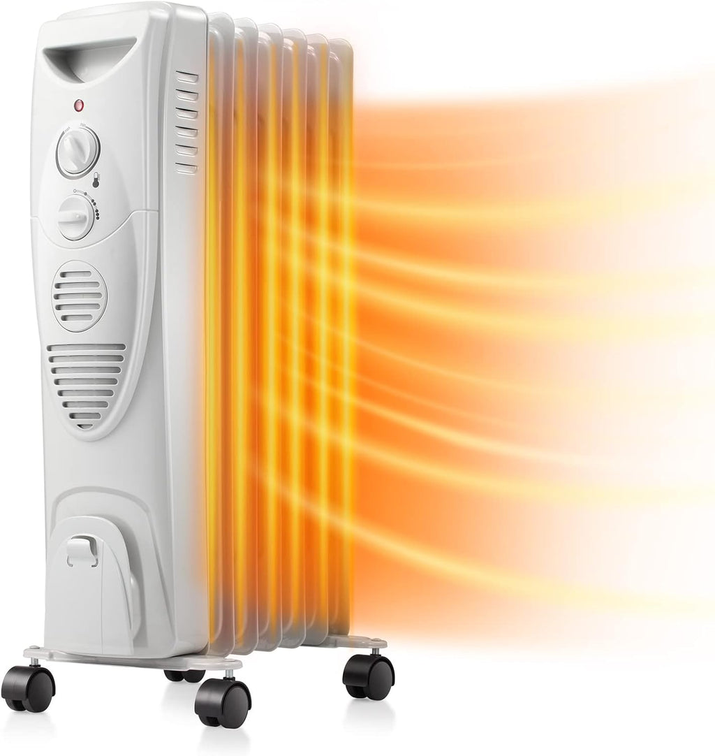 Grey Oil-Filled Radiator Heater, Pack of 2 N408