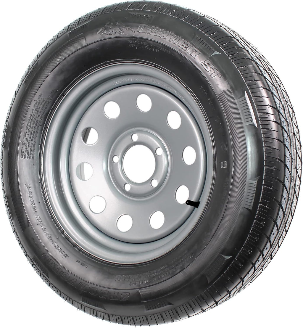 Gray Modular Trailer Tire On Rim ST205/75R15 5 Lug Wheel E453967