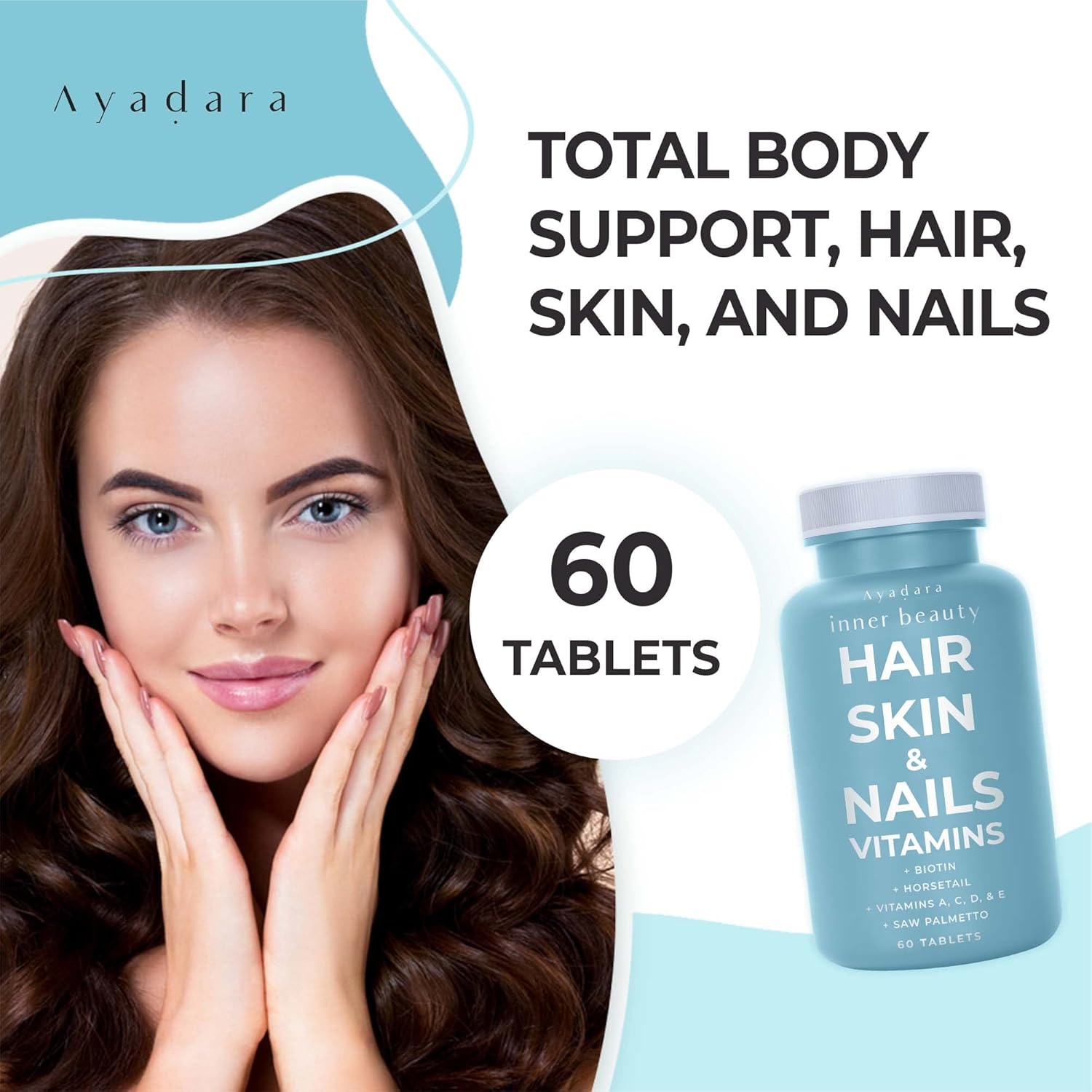 Hair Skin and Nails Vitamins 60 Capsules with Biotin G599