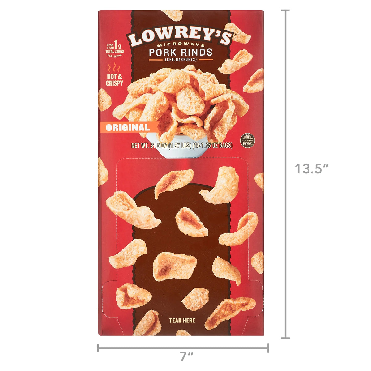 Bacon Curls Microwave Pork Rinds, Original, 1.75 Ounce (Pack of 18) F8240