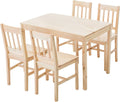 Pine Wood Dining Table Set with 4 Chairs I81847