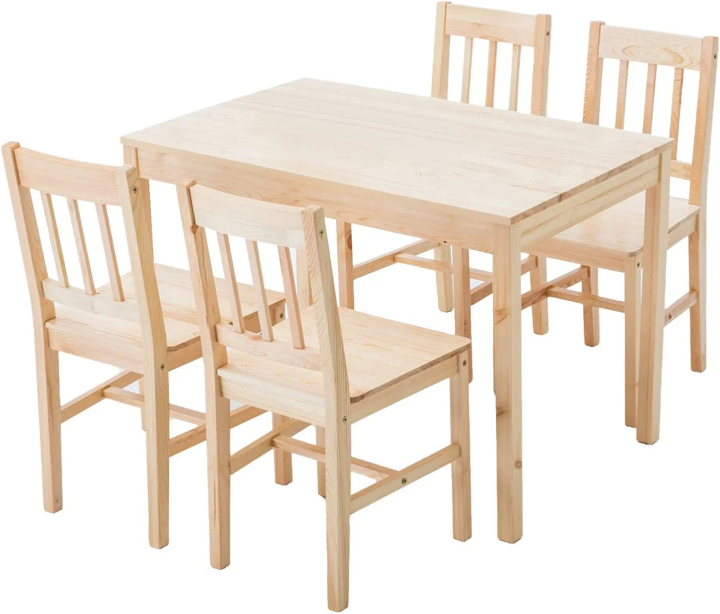 Pine Wood Dining Table Set with 4 Chairs I81847