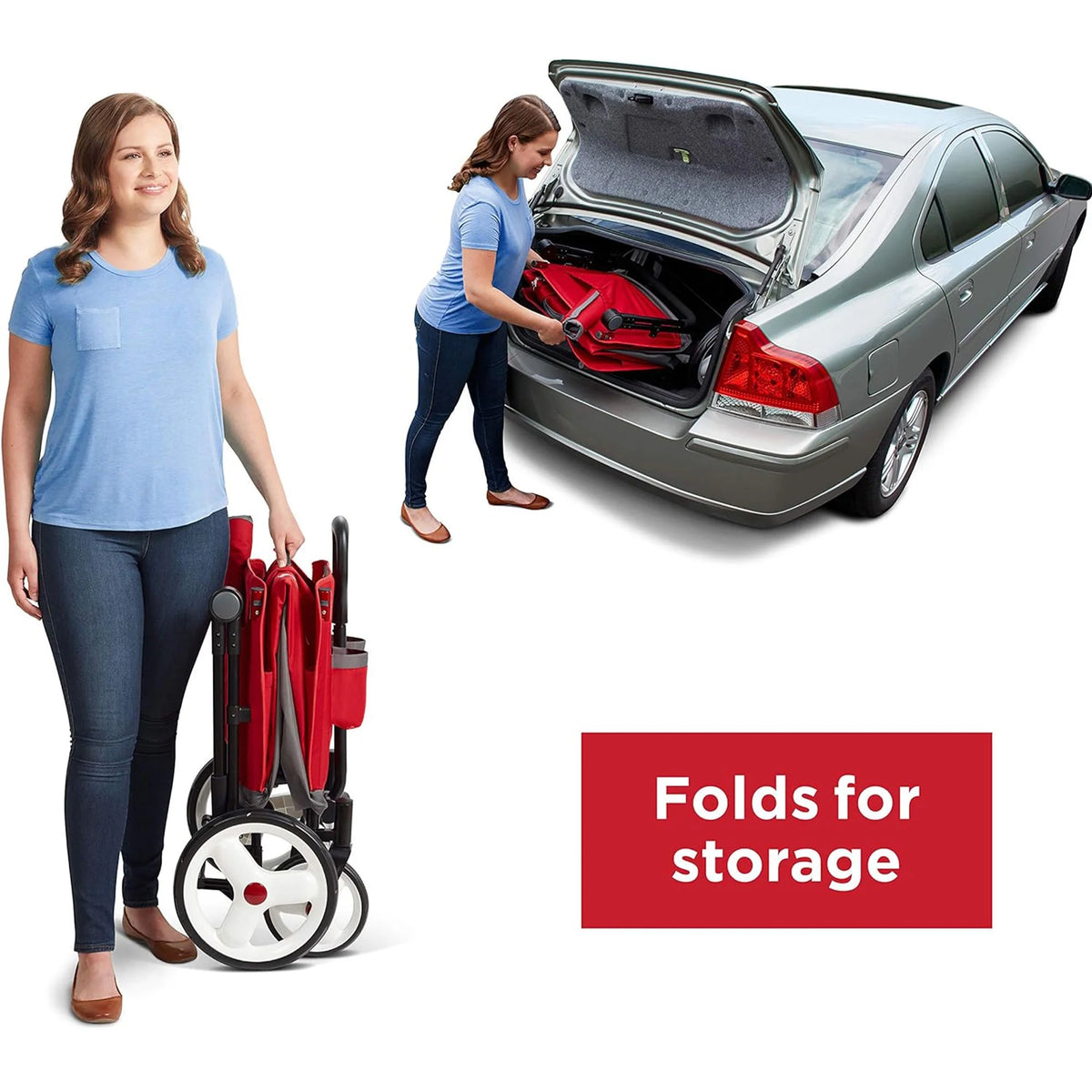 Red/Black Convertible Stroll N Wagon with Pull & Push Handle A971438
