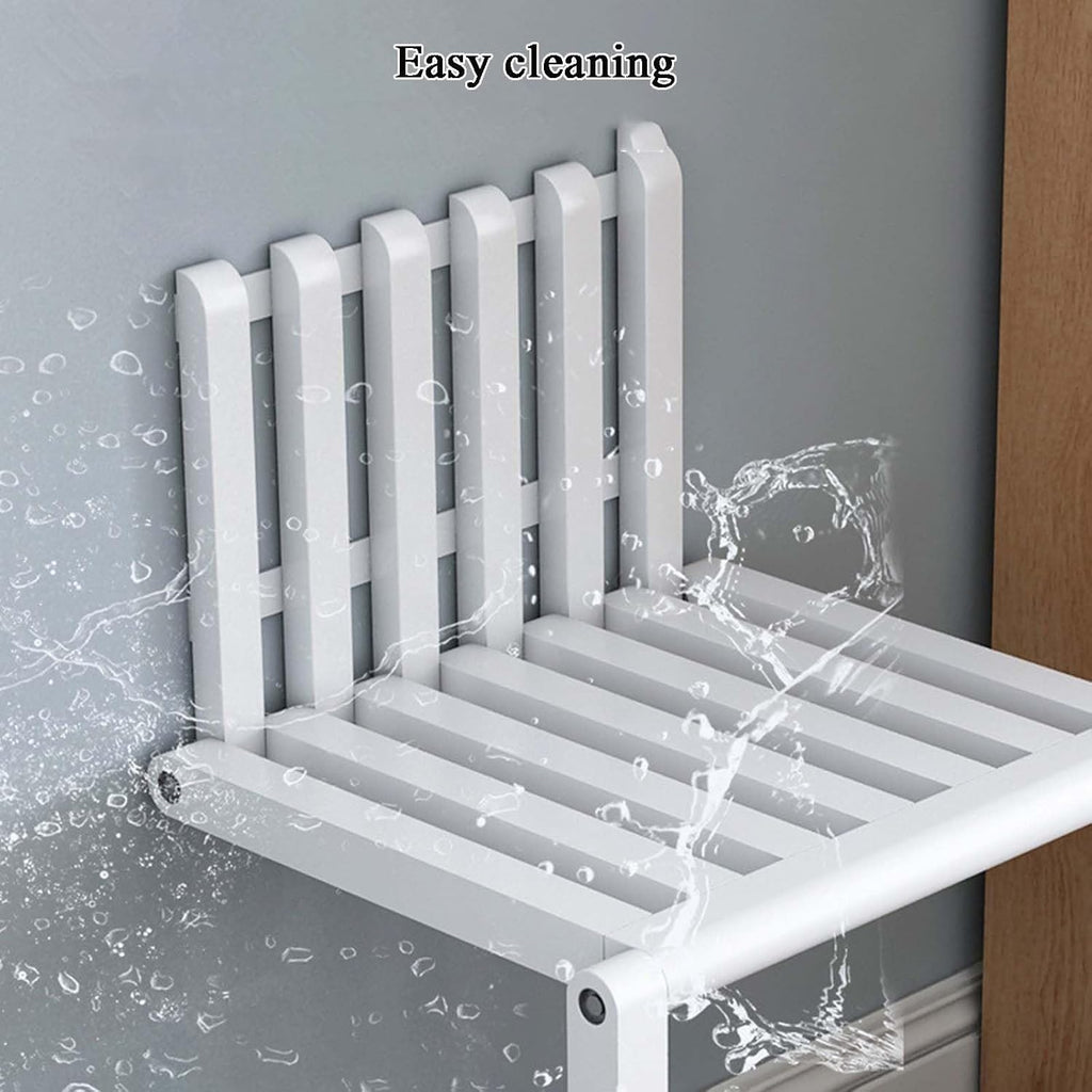 Solid Wood Folding Wall Mounted Stool with Supporting Legs I160
