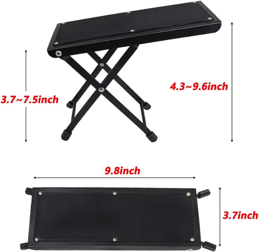 Black 5-9 Inches Height-Adjustable Folding Squatting Stool J95896