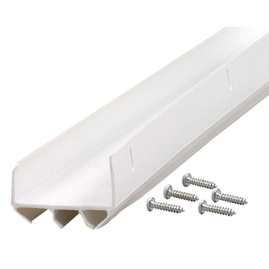 White U-Shaped Door Bottom With Vinyl Fins A7062
