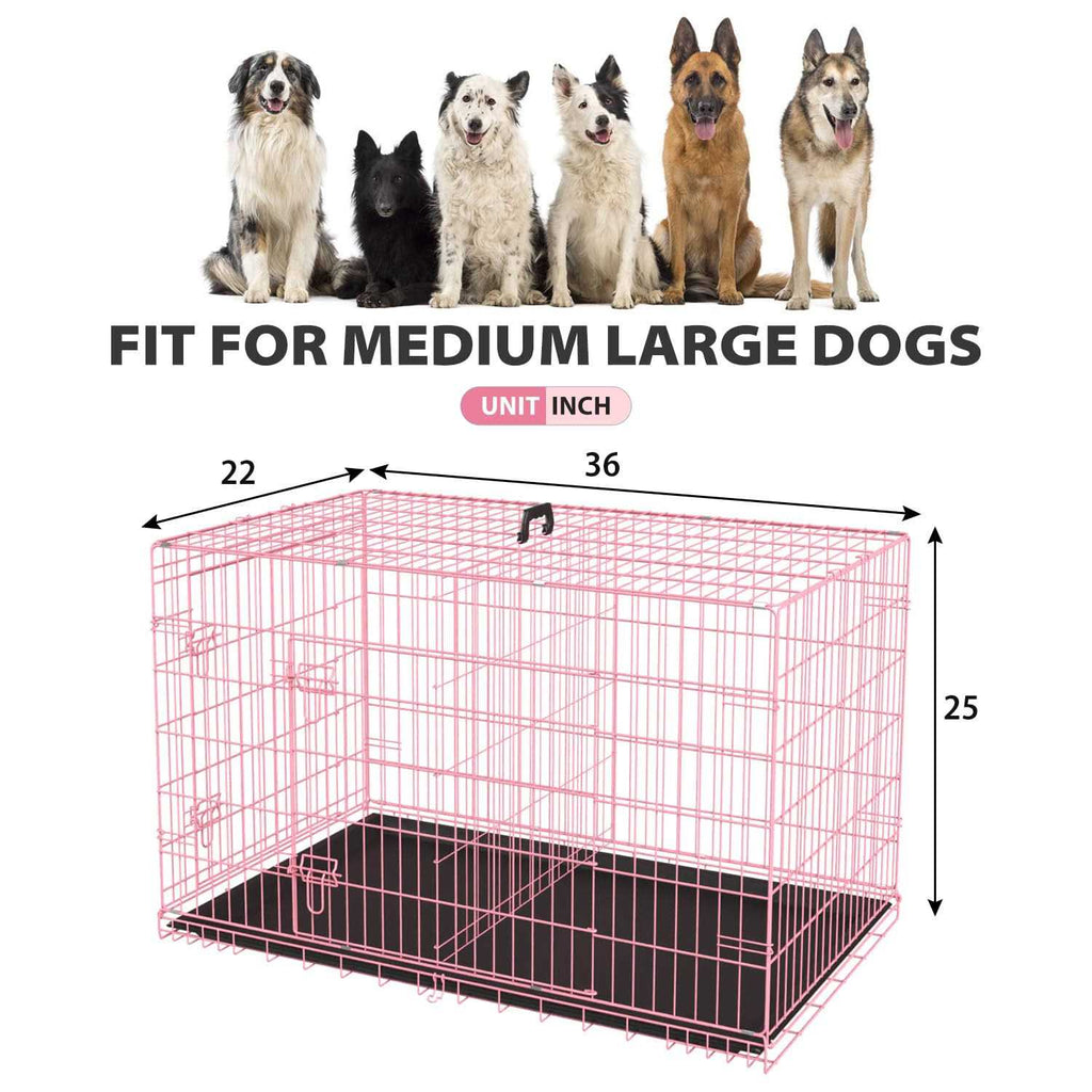 24,30,36,42,48 Inch Folding Wire Dog Crate with Double-Door B8268