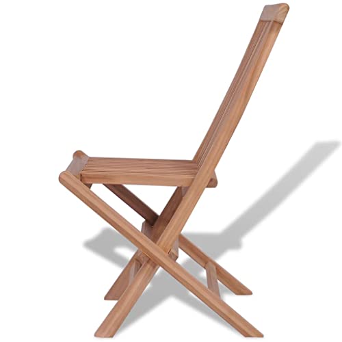 Folding Patio Chairs Set of 4 Solid Teak Wood U652406