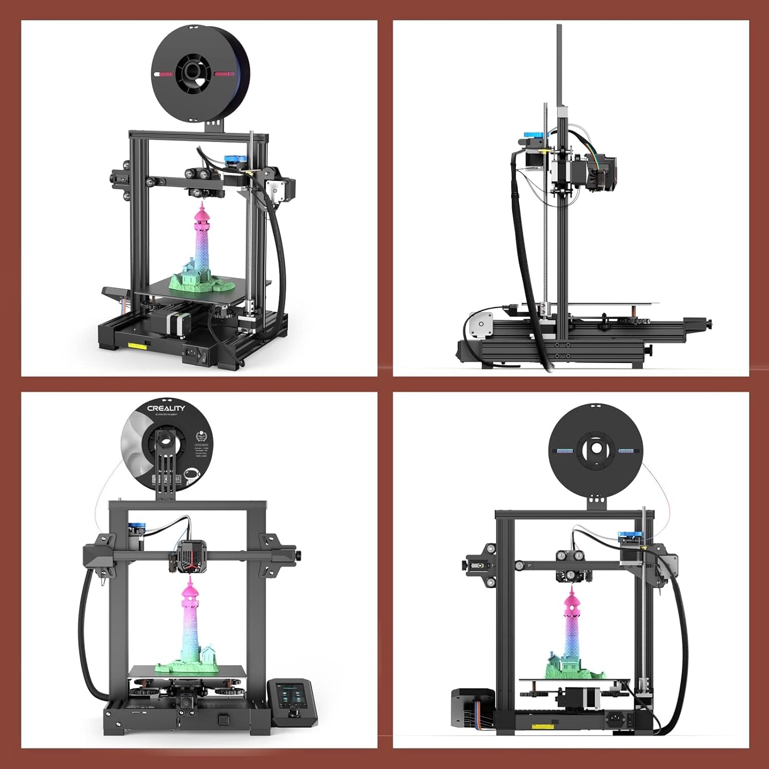 3D Printer with Auto-Leveling CR-Touch Silent Motherboard Stainless Platform Full-Metal Extruder 220x220x250mm U6075