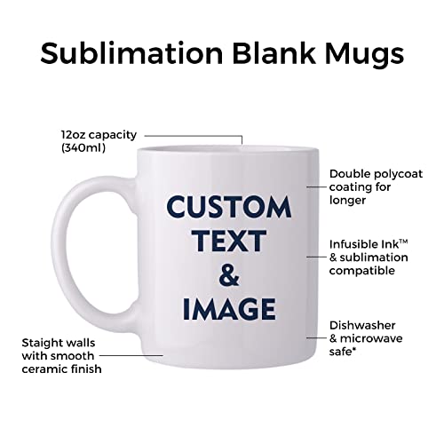 12 OZ White Ceramic Sublimation Mugs Set of 4 Y271507