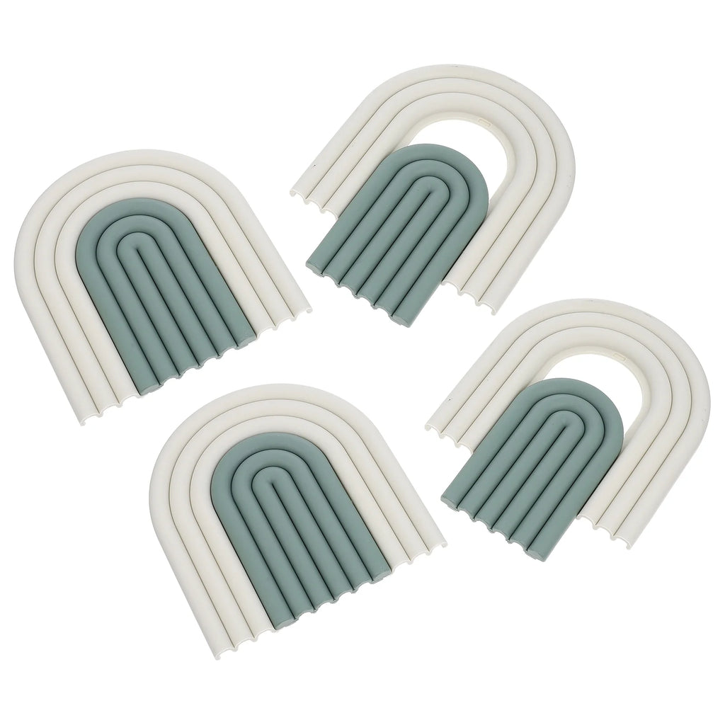 4 Pcs Anti-slip Kitchen Pot Pads Green B49931
