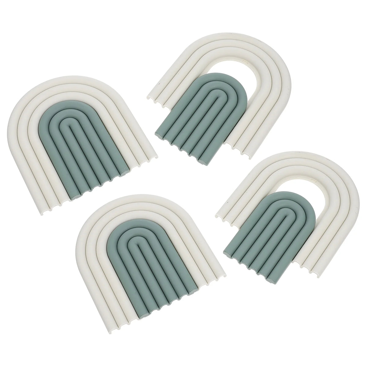 4 Pcs Anti-slip Kitchen Pot Pads Green B49931