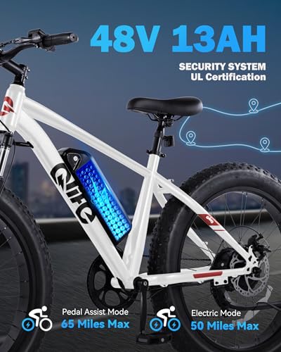 26x4.0 Fat Tire Electric Mountain Bike with 48V 13AH Battery R118