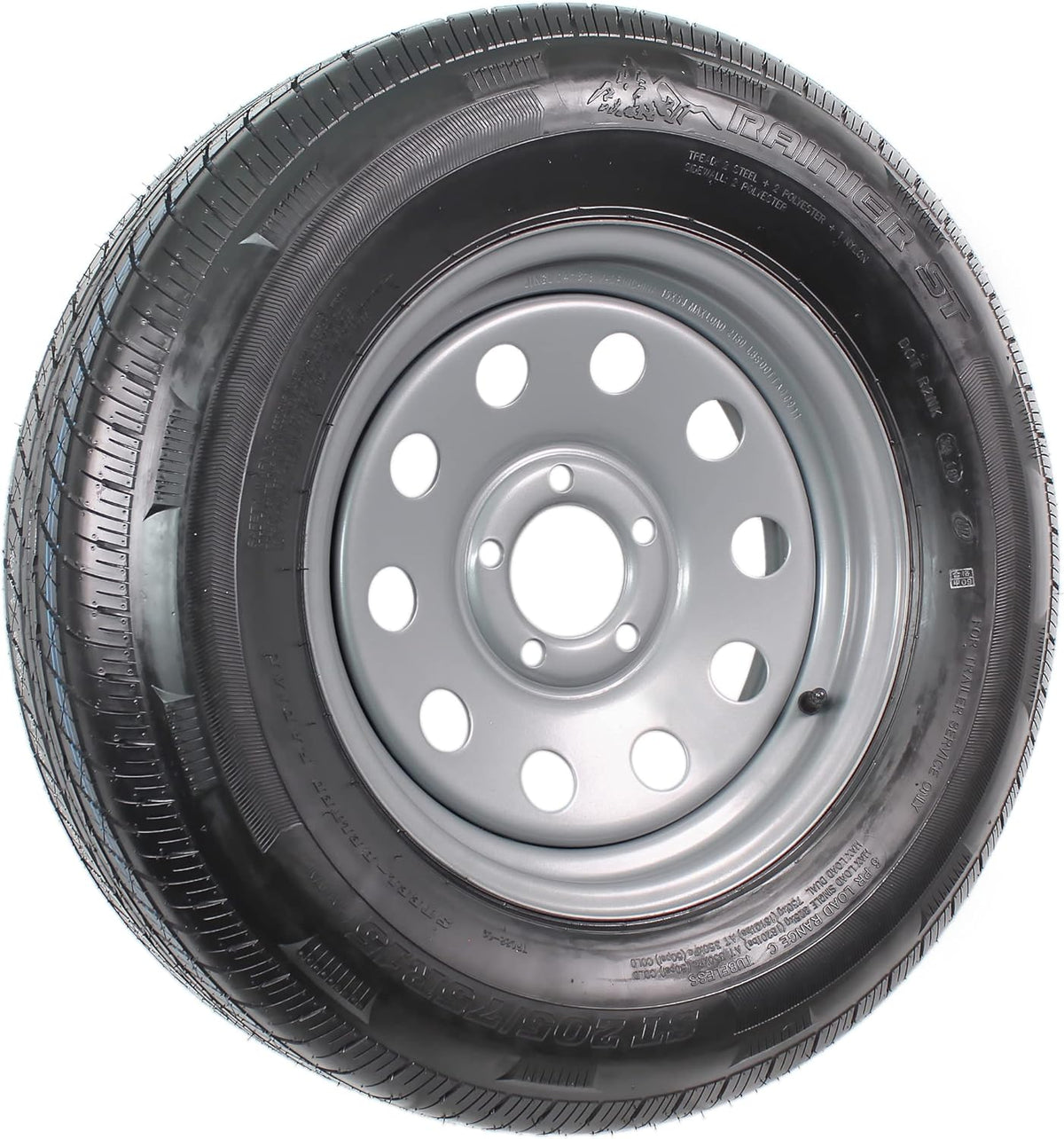 Gray Modular Trailer Tire On Rim ST205/75R15 5 Lug Wheel E453967